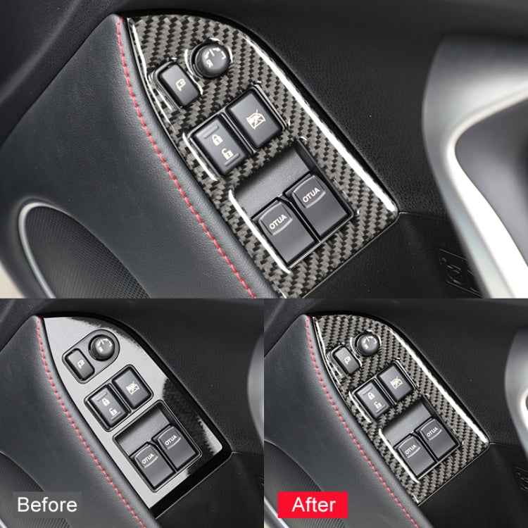 Car Carbon Fiber Window Glass Lifting Panel Decorative Sticker for Subaru BRZ / Toyota 86 2013-2017, Right Drive