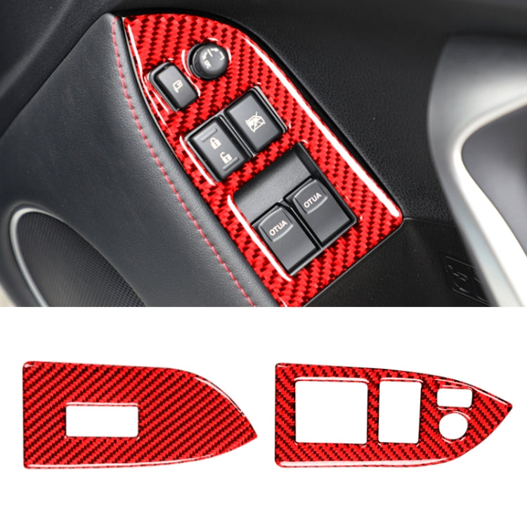 Car Carbon Fiber Window Glass Lifting Panel Decorative Sticker for Subaru BRZ / Toyota 86 2013-2017, Right Drive, Lifting Panel, Right Drive