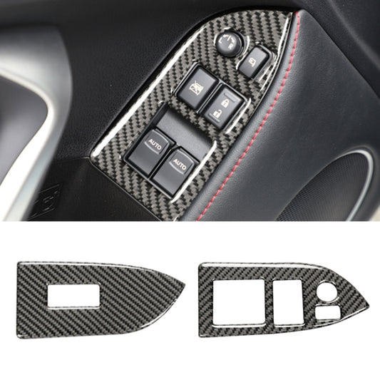 Car Carbon Fiber Window Glass Lifting Panel Decorative Sticker for Subaru BRZ / Toyota 86 2013-2017, Left Drive, Lifting Panel, Left Drive