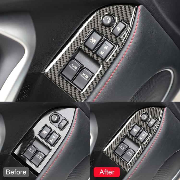 Car Carbon Fiber Window Glass Lifting Panel Decorative Sticker for Subaru BRZ / Toyota 86 2013-2017, Left Drive