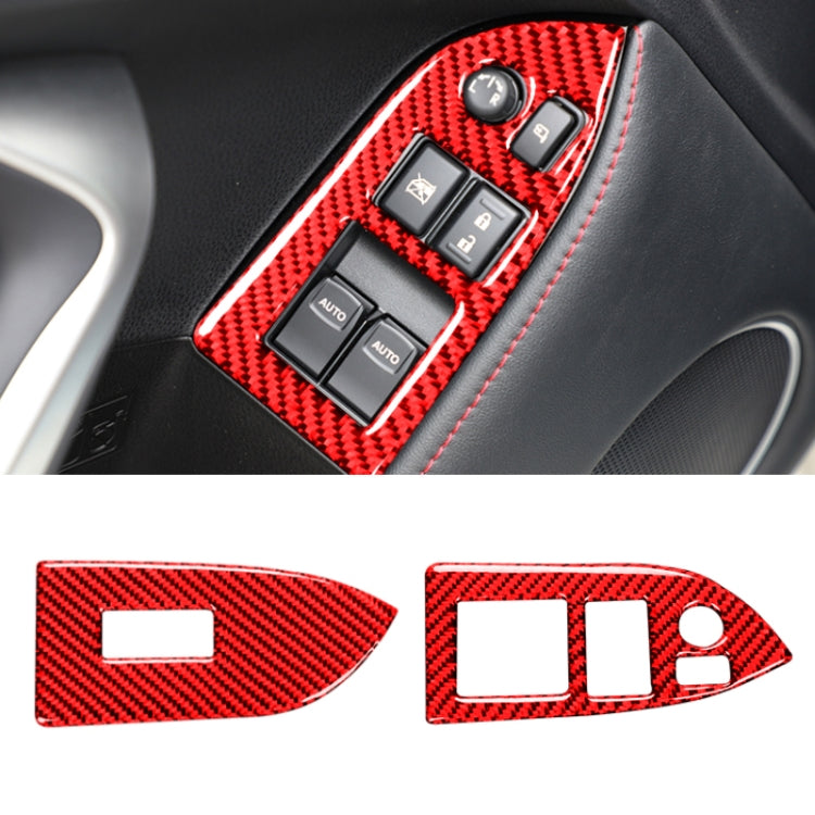 Car Carbon Fiber Window Glass Lifting Panel Decorative Sticker for Subaru BRZ / Toyota 86 2013-2017, Left Drive, Lifting Panel, Left Drive