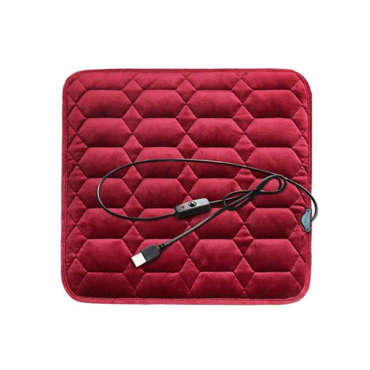 Car USB Seat Heater Cushion Warmer Cover Winter Heated Warm Mat, Style: Square