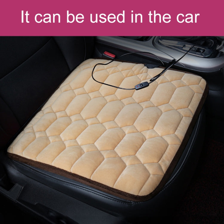 Car USB Seat Heater Cushion Warmer Cover Winter Heated Warm Mat, Style: Heart Shape, Heart Shape (Black)