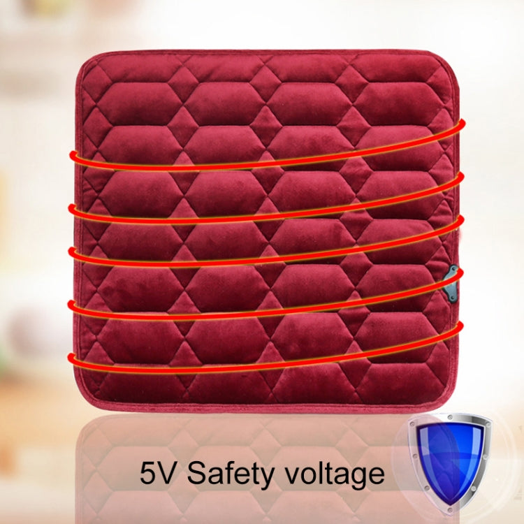Car USB Seat Heater Cushion Warmer Cover Winter Heated Warm Mat, Style: Heart Shape, Heart Shape (Black)