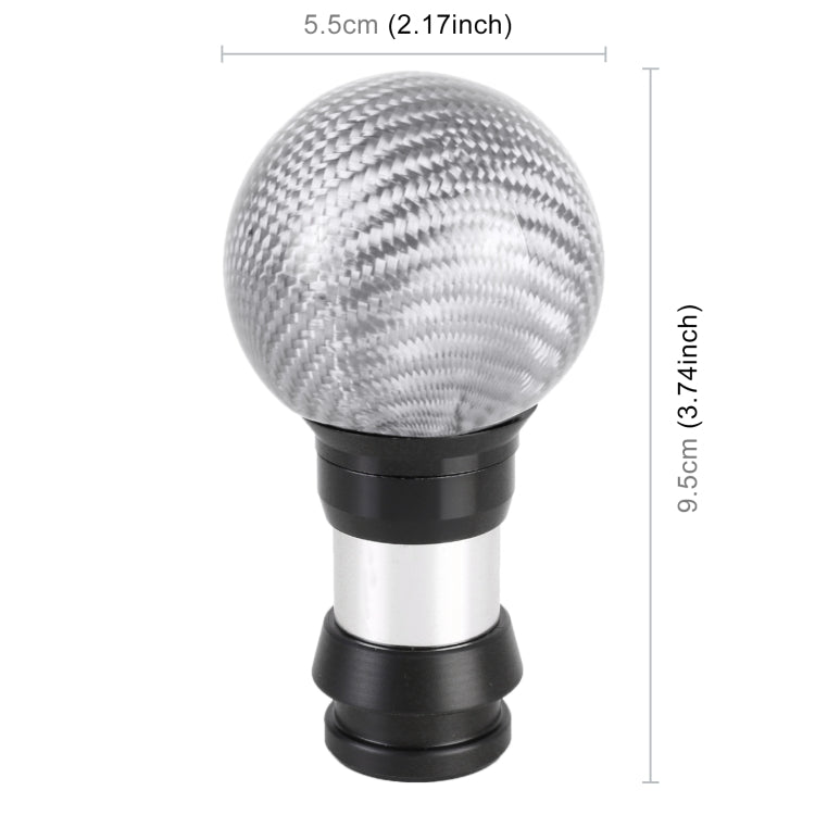 Universal Car Pressable Telescopic Carbon Fiber Gear Head Gear Shift Knob, Length: 9.5cm