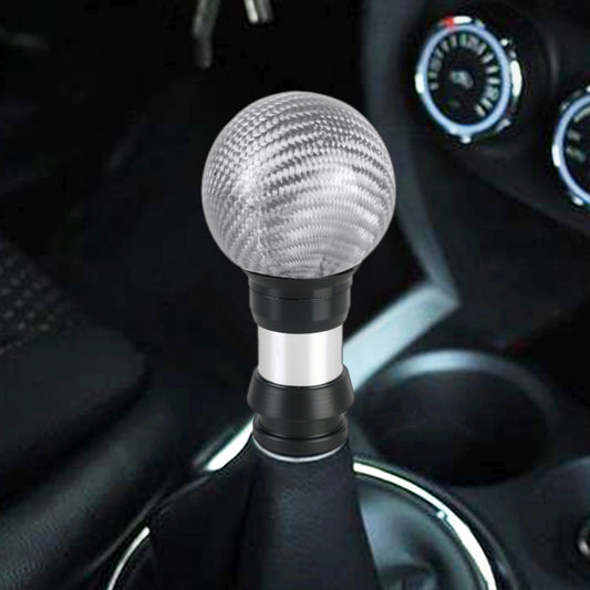 Universal Car Pressable Telescopic Carbon Fiber Gear Head Gear Shift Knob, Length: 9.5cm