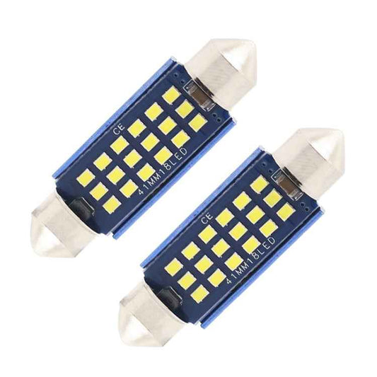 2pcs 41mm DC12-24V / 1W / 6000K / 60LM 18LEDs SMD Car Reading Lamp Dome Light
