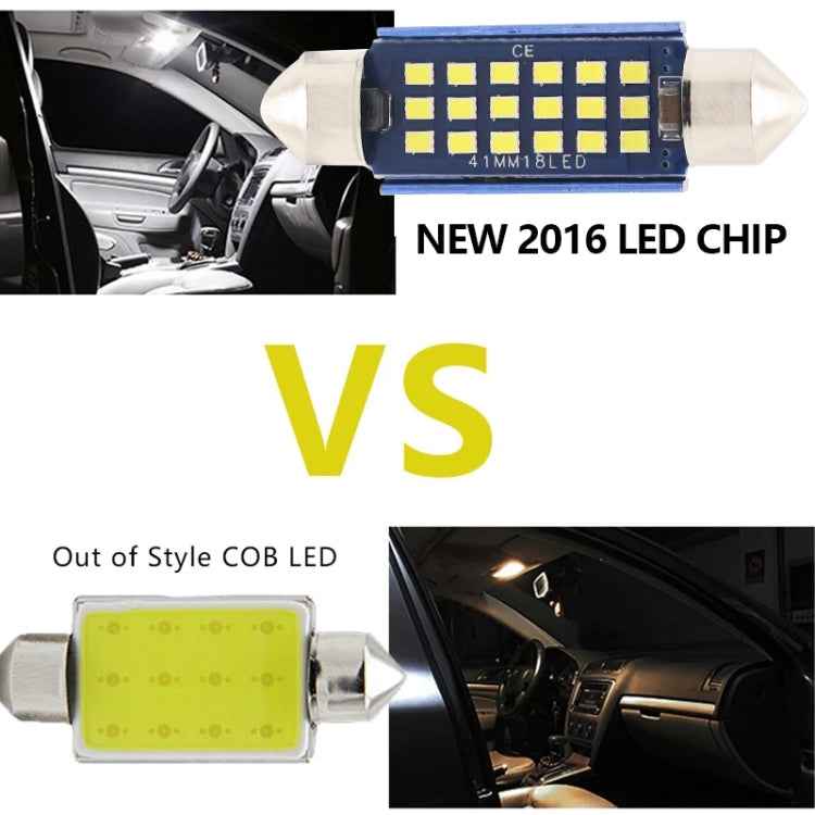 2pcs 41mm DC12-24V / 1W / 6000K / 60LM 18LEDs SMD Car Reading Lamp Dome Light
