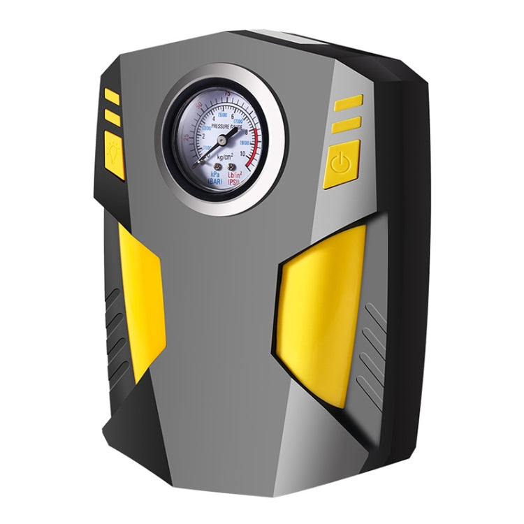 Car 12V Portable Inflatable Cylinder Pedal Pointer Air Pump with Light & Tool Box