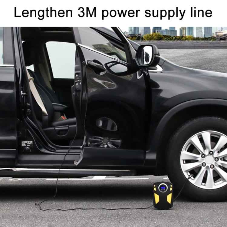 Car 12V Portable Inflatable Cylinder Pedal Digital Display Air Pump with Light & Tool Box
