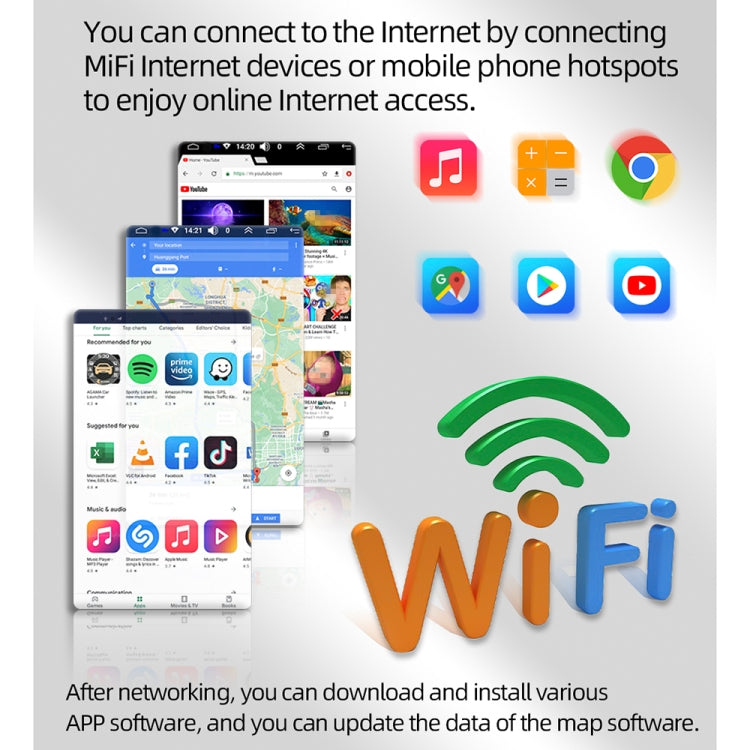 D110 Car Android Navigation Machine Support Mobile Phone Interconnection / Steering Wheel Control, 2GB+64GB, D110 10.1-Inch