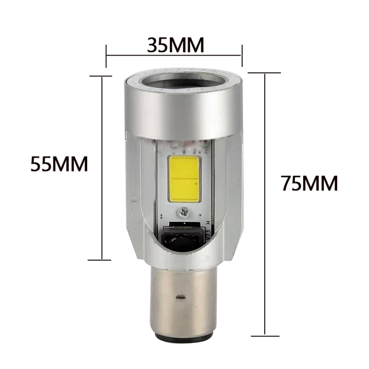 BA20D DC12-80V / 20W / 6000K / 2000LM Motorcycle Headlight with Angel Eyes, BA20D (Blue), BA20D (Red)