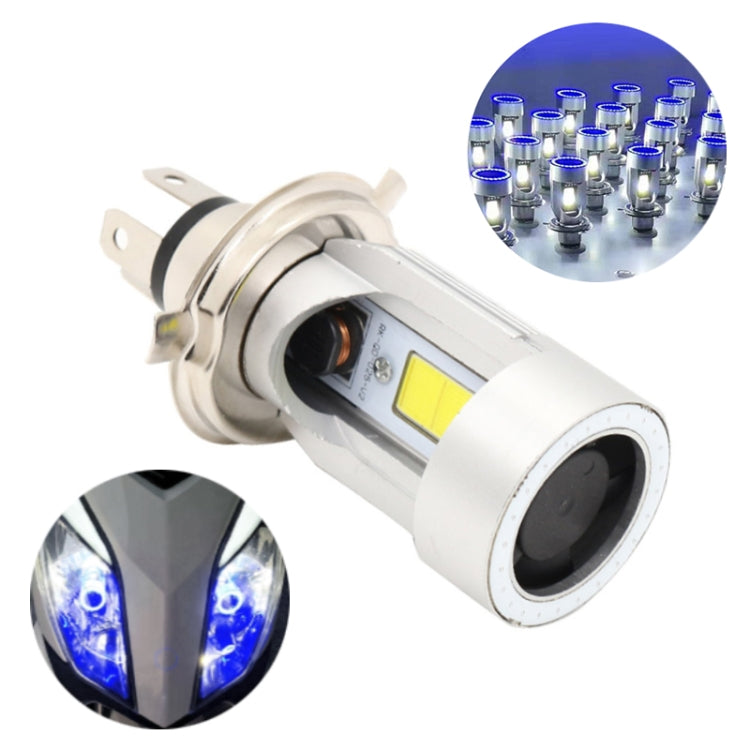 H4 DC12-80V / 20W / 6000K / 2000LM Motorcycle Headlight with Angel Eyes, H4 (Blue), H4 (Red)