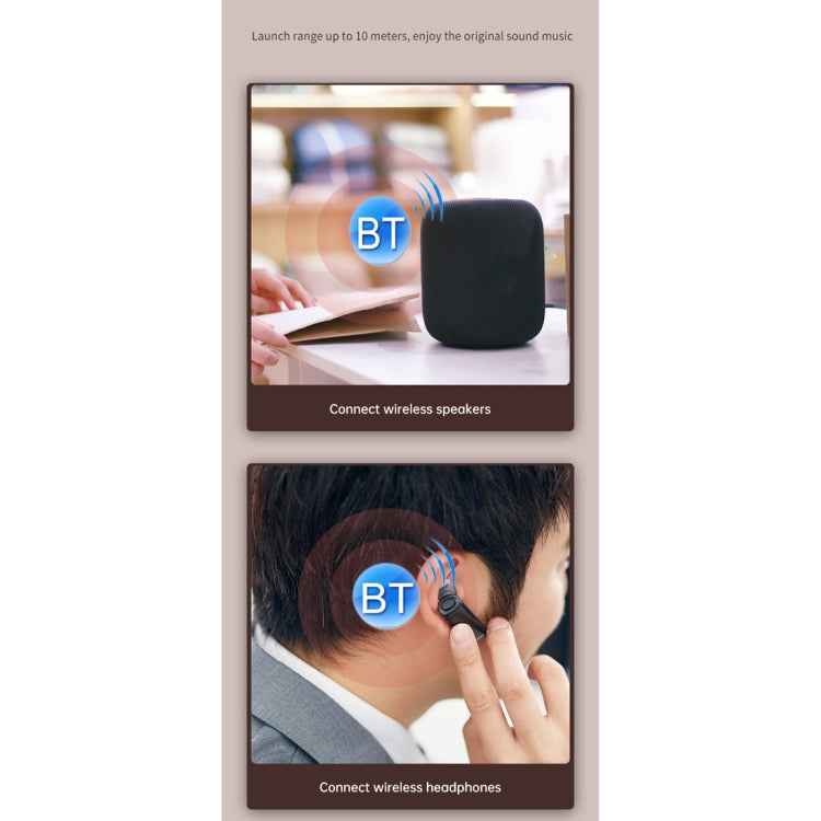 T-14 Bluetooth 5.0 2 In 1 LCD Digital Display Bluetooth Adapter Receiver Transmitter