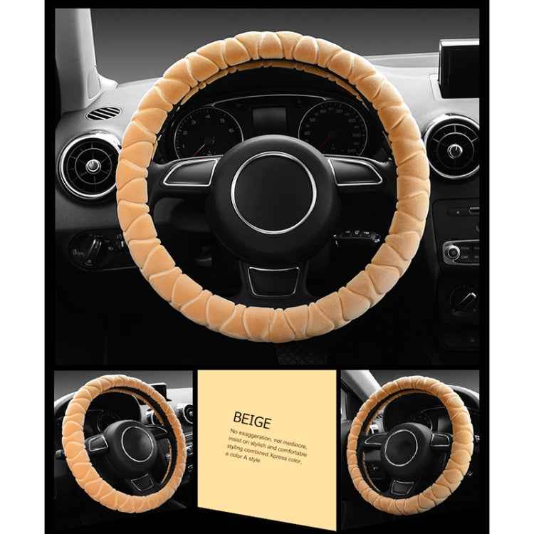 Car Universal Short Plush Warm Anti-skid Steering Wheel Cover, Adaptation Steering Wheel Diameter: 38cm