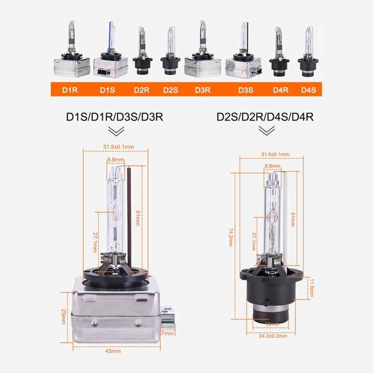 2 PCS D3R 4300K Car HID Xenon Bulb Kit Headlight