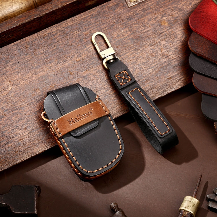 Hallmo Car Cowhide Leather Key Protective Cover Key Case for Hyundai IX35 A Style