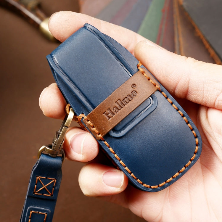 Hallmo Car Cowhide Leather Key Protective Cover Key Case for Old Mercedes-Benz E300L