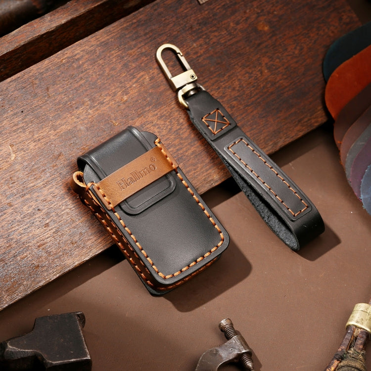 Hallmo Car Cowhide Leather Key Protective Cover Key Case for Honda Civic / Accord 3-button Tail Box
