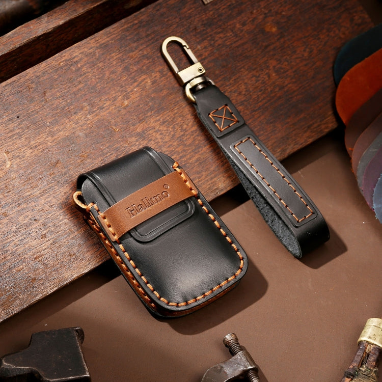 Hallmo Car Cowhide Leather Key Protective Cover Key Case for Volkswagen Lavida A Style