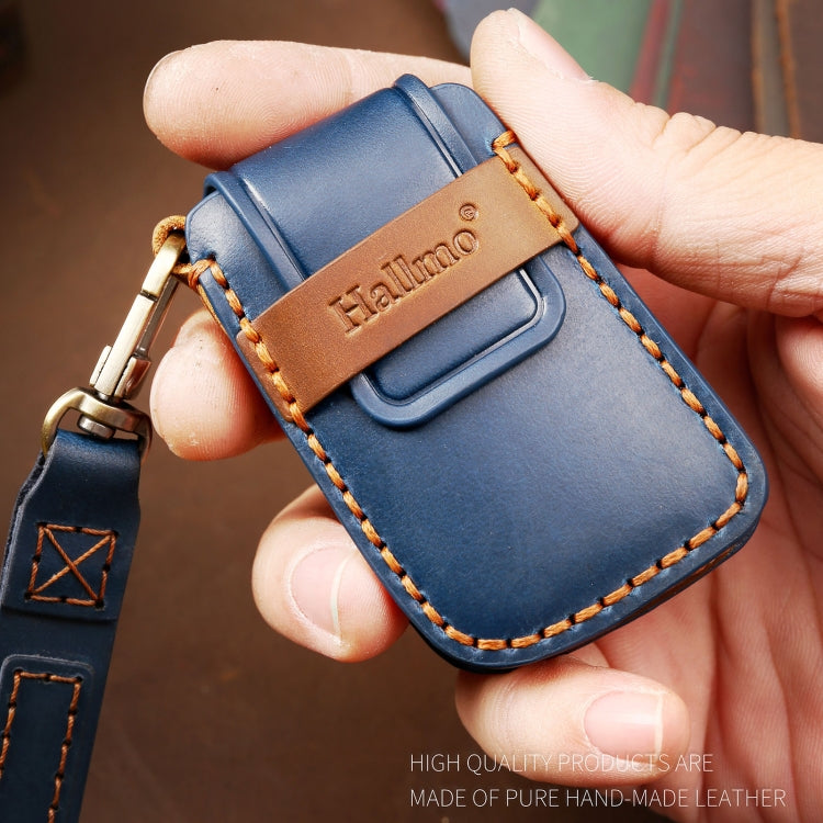 Hallmo Car Cowhide Leather Key Protective Cover Key Case for Volkswagen Lavida A Style