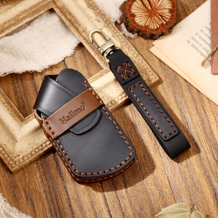 Hallmo Car Cowhide Leather Key Protective Cover Key Case for Volkswagen Golf 8