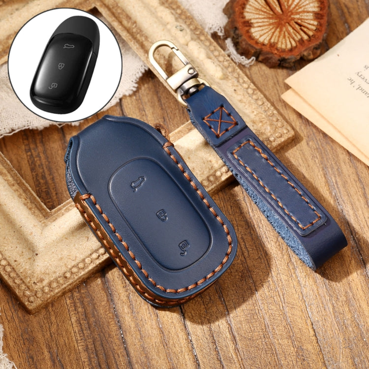 Hallmo Car Cowhide Leather Key Protective Cover Key Case for LEADING IDEAL One