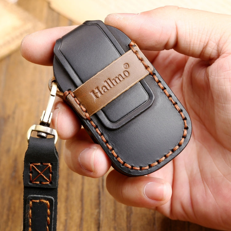 Hallmo Car Cowhide Leather Key Protective Cover Key Case for LEADING IDEAL One