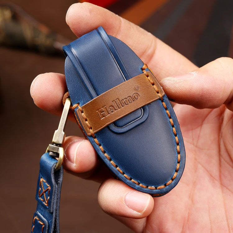Hallmo Car Cowhide Leather Key Protective Cover Key Case for Nissan Sylphy 2-button