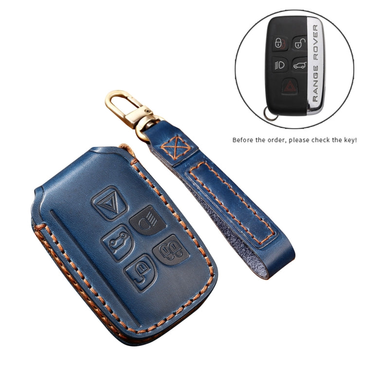 Hallmo Car Cowhide Leather Key Protective Cover Key Case for Land Rover Discovery 5 A Style, For Land Rover Discovery 5 A Style