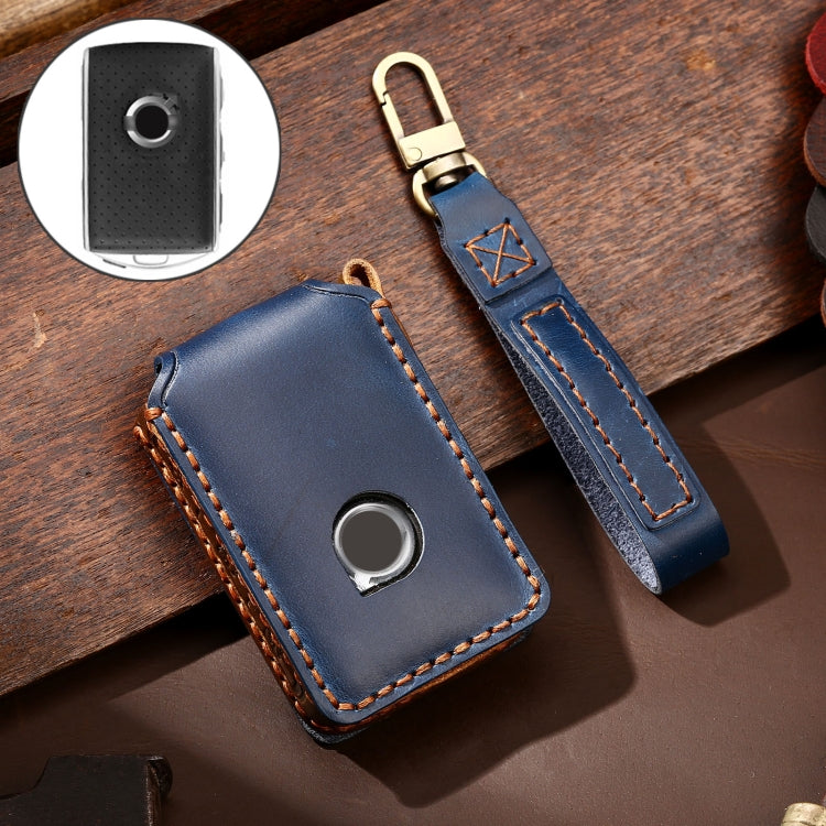 Hallmo Car Cowhide Leather Key Protective Cover Key Case for New Volvo