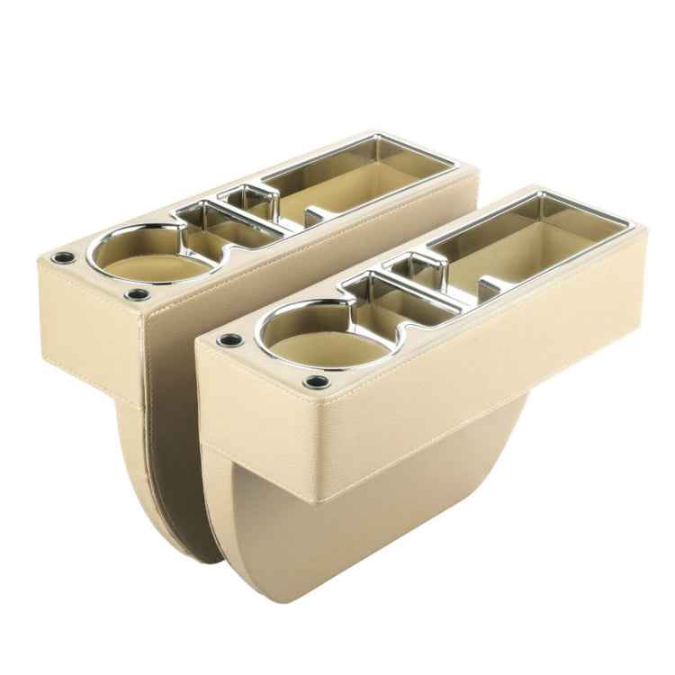 Car Multi-functional Console PU Leather Box Cup Holder Seat Gap Side Storage Box