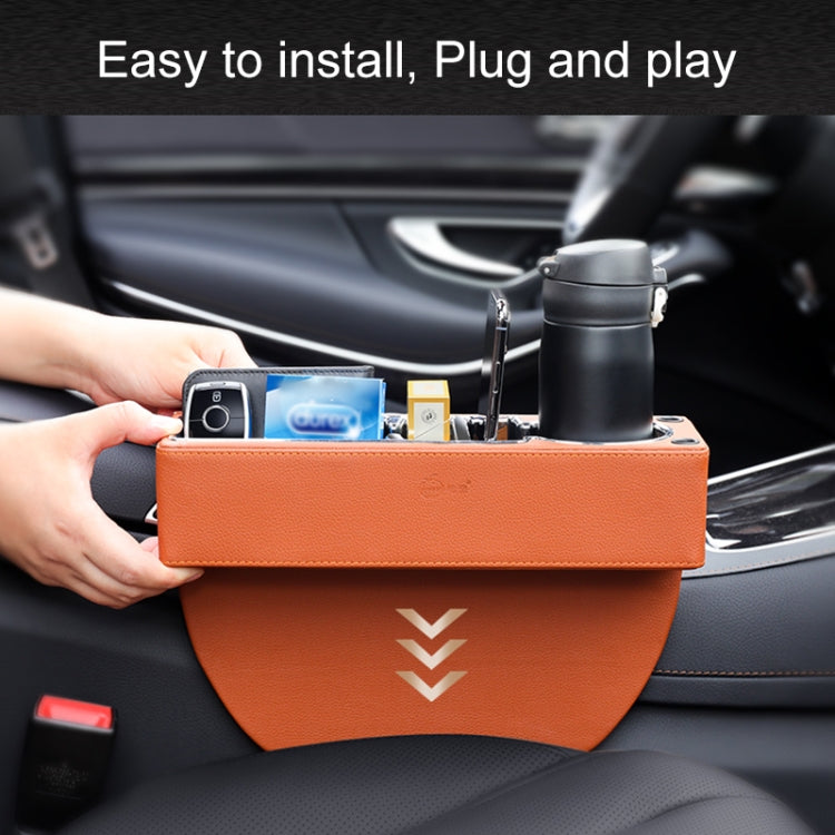 Car Multi-functional Console PU Leather Box Cup Holder Seat Gap Side Storage Box, Storage Box (Beige), Storage Box (Brown), Storage Box (Black)