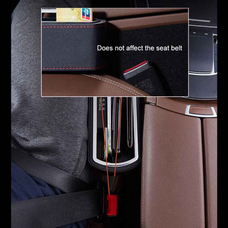 Car Multi-functional Wireless Fast Charge Console PU Leather Box Cup Holder Seat Gap Side Storage Box