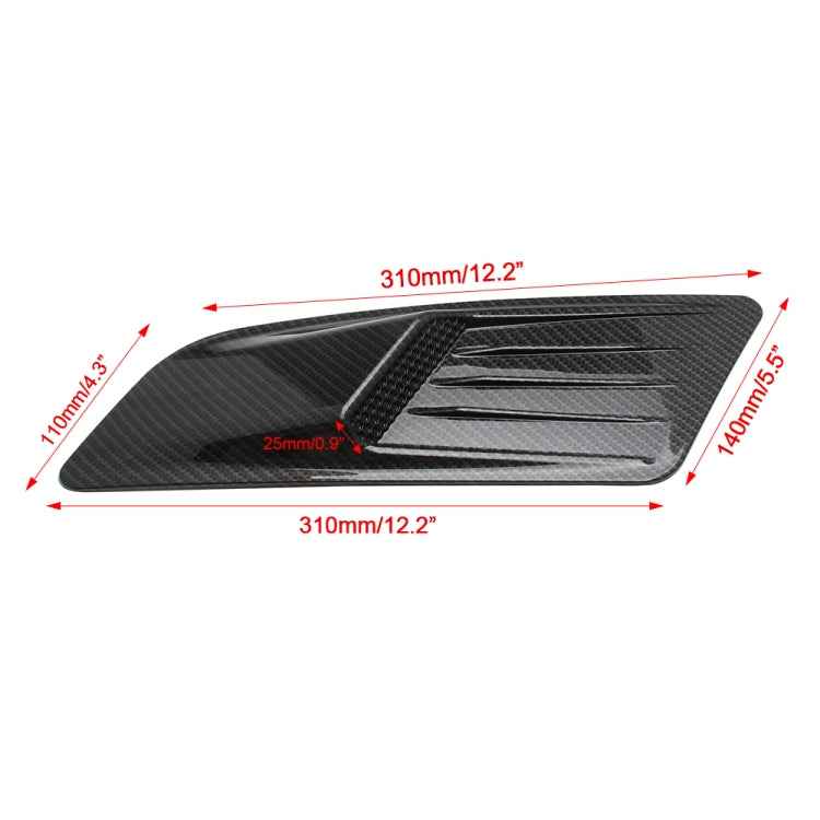 2 PCS Car Decorative Air Flow Intake Scoop Bonnet Side Fender Vent Hood Set for Ford Mustang 2015-2017, Carbon Fiber