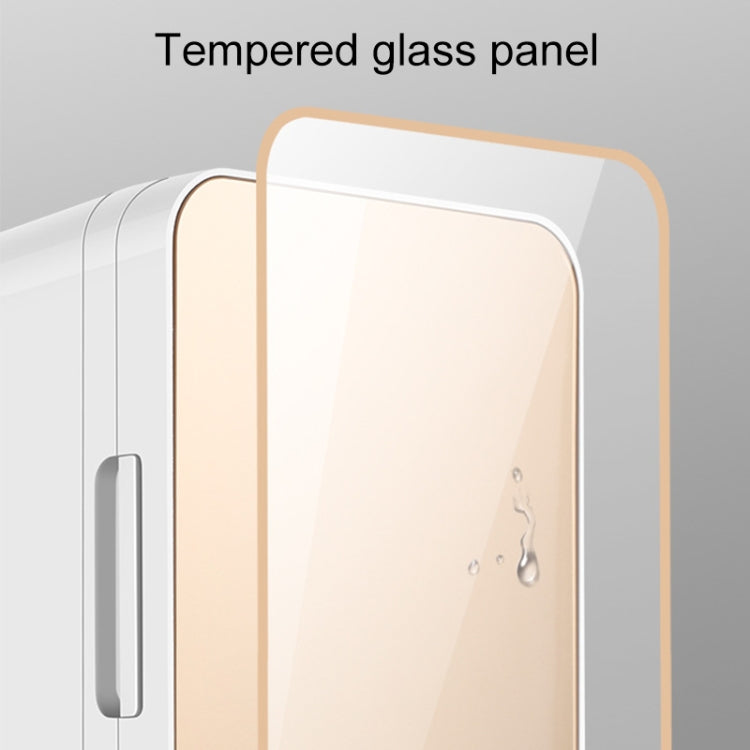 8L 37-48W Tempered Glass Panel Car / Home Mini Refrigerator US Plug, 8L US Plug(Silver), 8L US Plug(Gold)