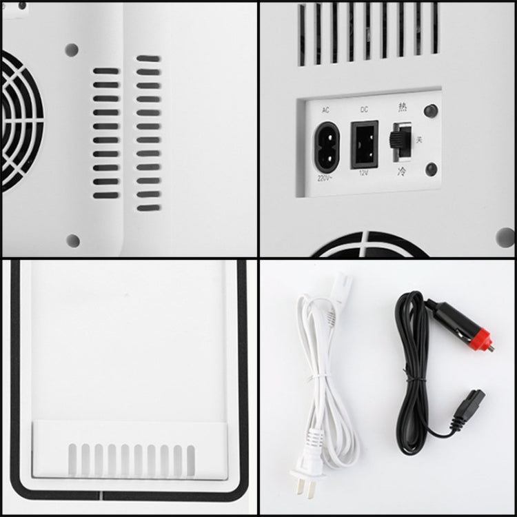 8L 37-48W Tempered Glass Panel Car / Home Mini Refrigerator US Plug, 8L US Plug(Silver), 8L US Plug(Gold)