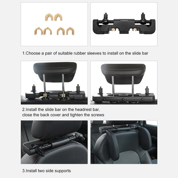 A02 Adjustable Car Auto U-shaped Memory Foam Neck Rest Cushion Seat Pillow, A02 (Black), A02 (Beige)