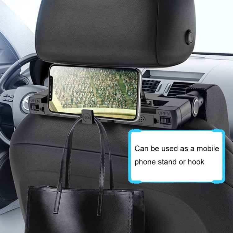 A05 Adjustable Car Auto U-shaped Memory Foam Neck Rest Cushion Seat Pillow with Hook & Mobile Phone Holder