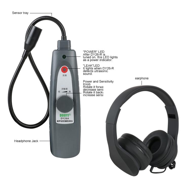DUOYI DY26A Car Ultrasonic Leak Location Determine Meter, DY26A
