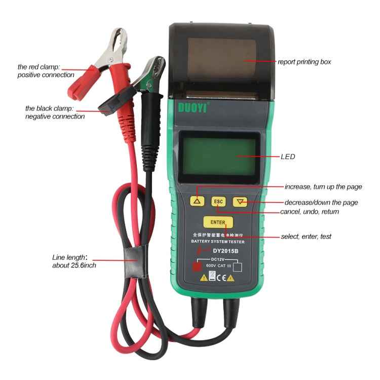 DUOYI DY2015B Car 12V Battery Tester, DY2015B