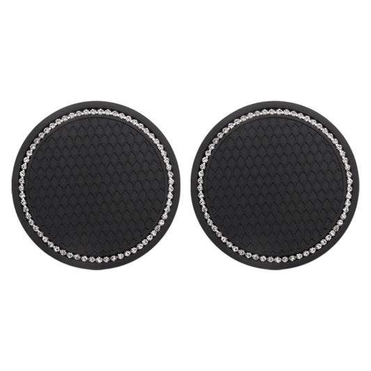 2 PCS Car Diamond Anti-skid Soft Rubber Water Cup Mat