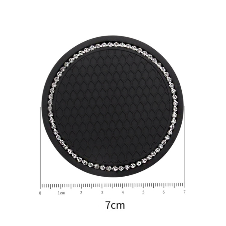 2 PCS Car Diamond Anti-skid Soft Rubber Water Cup Mat