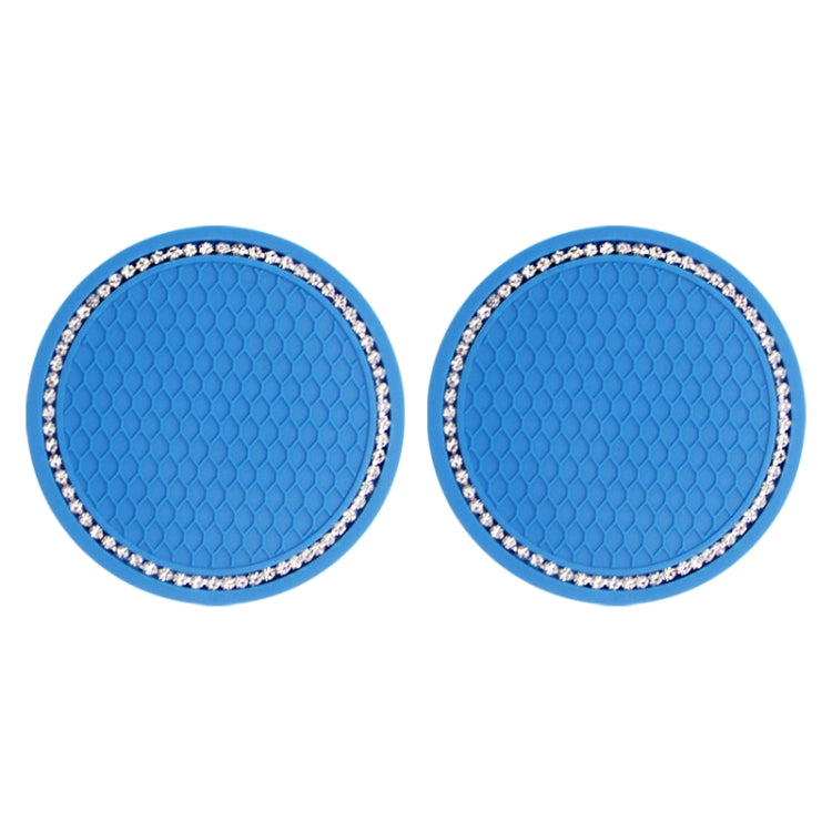 2 PCS Car Diamond Anti-skid Soft Rubber Water Cup Mat