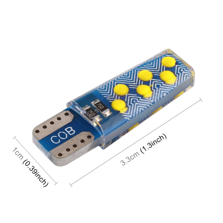 10 PCS T10 DC12V / 1.2W Car Clearance Light 12LEDs COB Lamp Beads, 12LEDs COB (Yellow Light), 12LEDs COB (Ice Blue Light), 12LEDs COB (Blue Light), 12LEDs COB (Pink Light), 12LEDs COB (Green Light), 12LEDs COB (Red Light), 12LEDs COB (White Light)