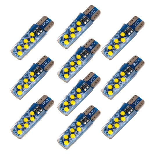 10 PCS T10 DC12V / 1.2W Car Clearance Light 12LEDs COB Lamp Beads, 12LEDs COB (Yellow Light), 12LEDs COB (Ice Blue Light), 12LEDs COB (Blue Light), 12LEDs COB (Pink Light), 12LEDs COB (Green Light), 12LEDs COB (Red Light), 12LEDs COB (White Light)