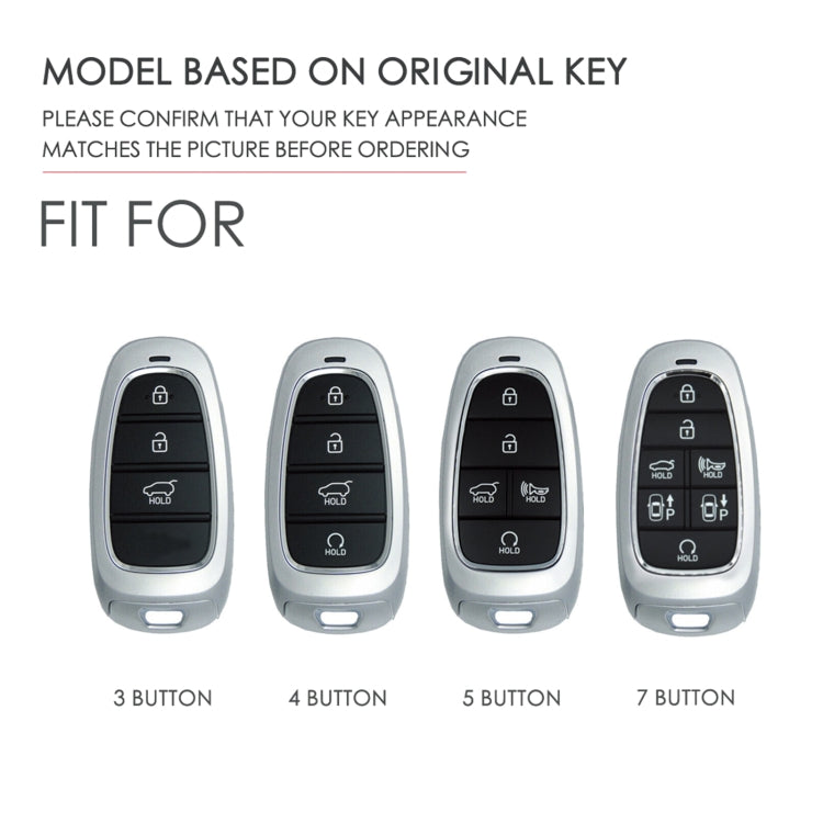 Hallmo Car Cowhide Leather Key Protective Cover Key Case for Hyundai 4-button Start