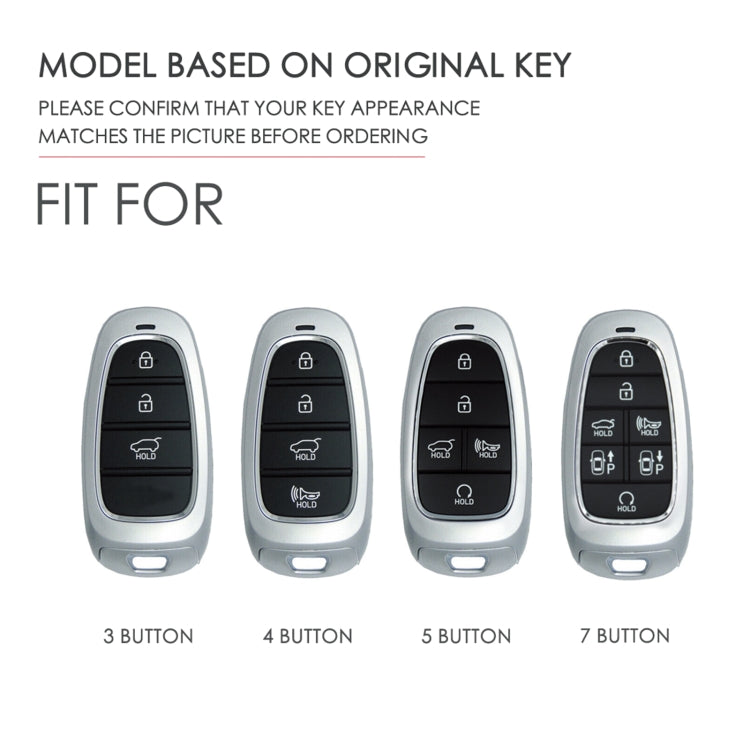 Hallmo Car Cowhide Leather Key Protective Cover Key Case for Hyundai 5-button, For Hyundai 5-button