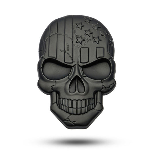 Three-dimensional Devil Skull Metal Plating Car Sticker, Black, Plating Bronze, Red, Silver