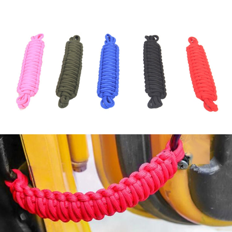 Pair Car Door Limit Braided Rope Strap for Jeep Wrangler, Short (Black), Short (Red)